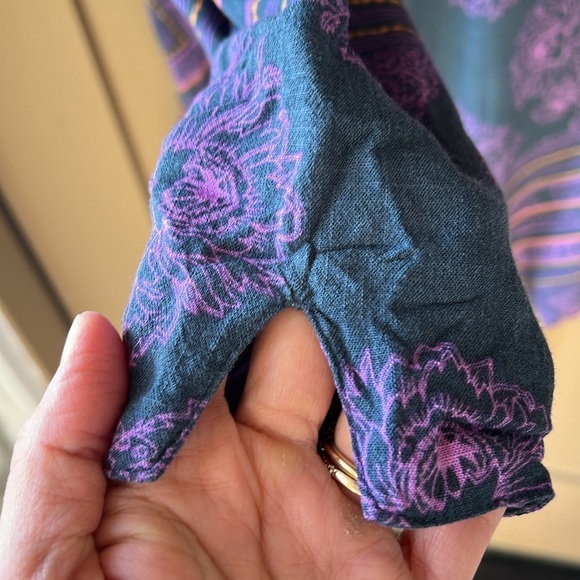 Free People Boho Indy Floral Cutout Choker Tunic Top sz S - Picture 7 of 11